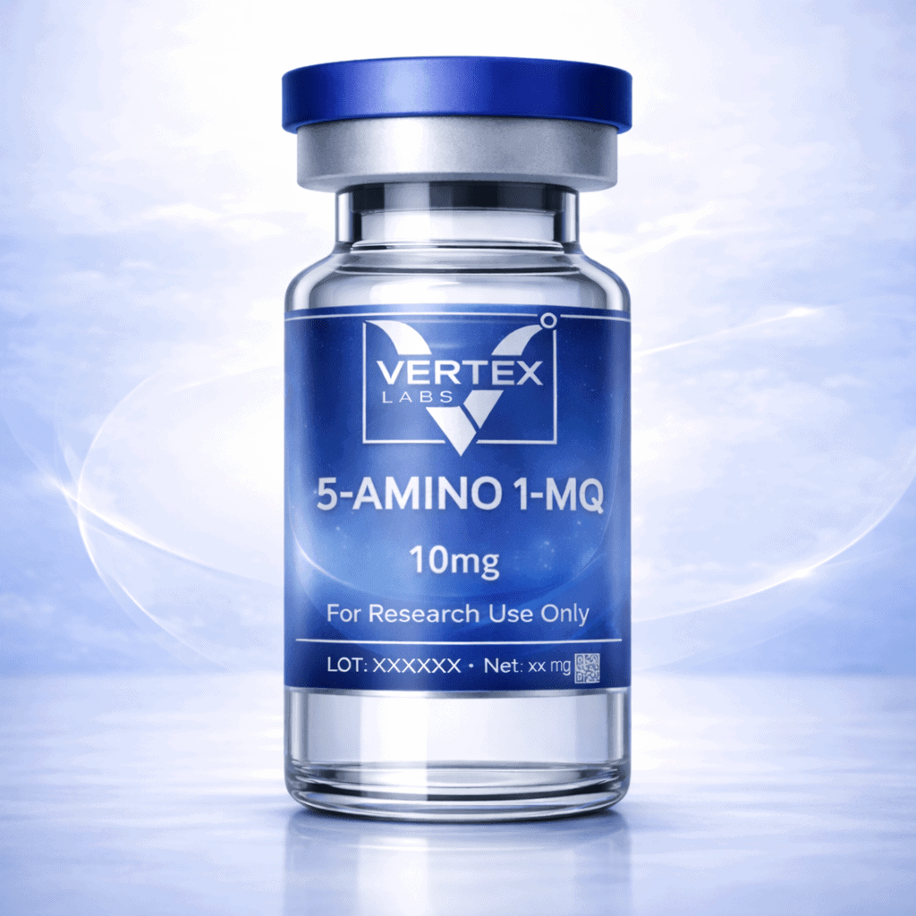 Vial of 5AMINO1MQ 10mg research peptide, Vertex Labs