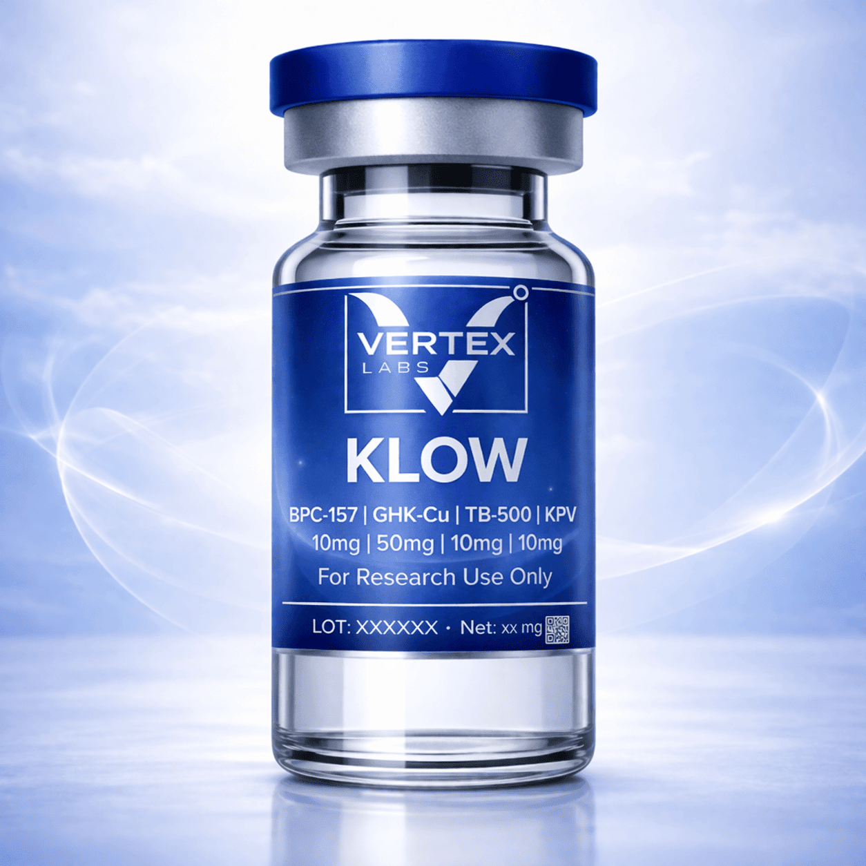 Vial of KLOW research peptide, Vertex Labs