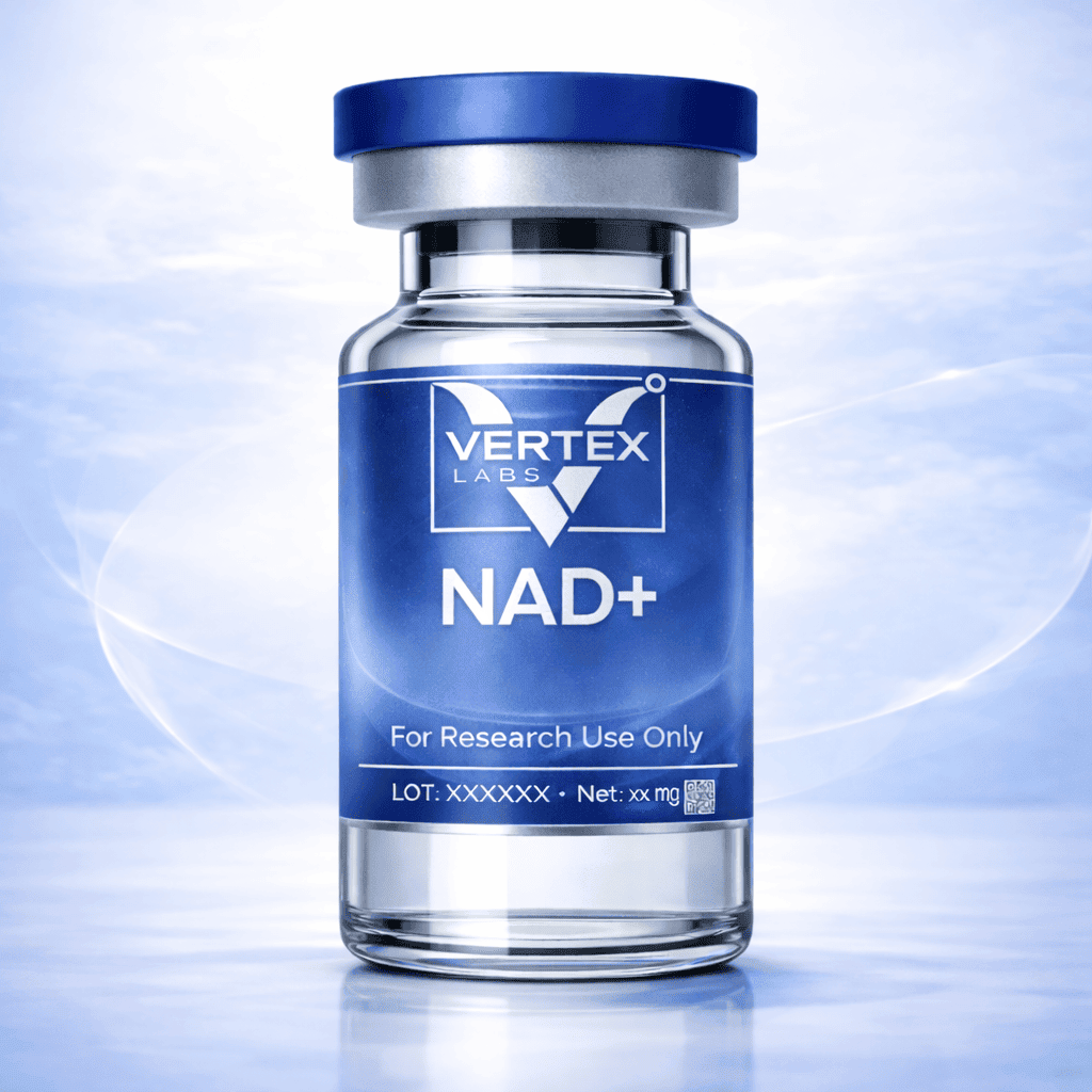 Vial of NAD+ 1 research peptide, Vertex Labs