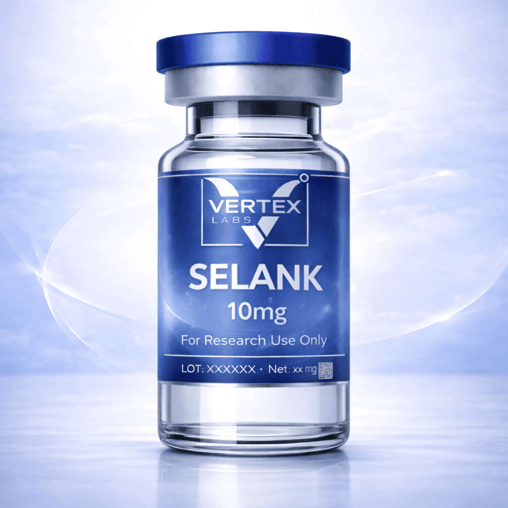 Vial of SELANK research peptide, Vertex Labs
